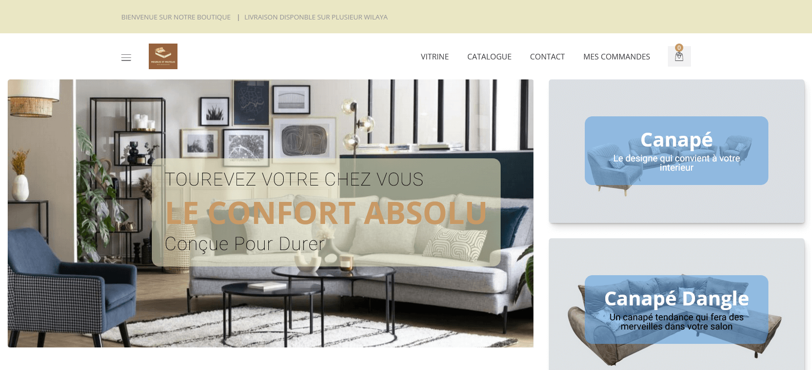 Example de site ecommerce meuble matlas